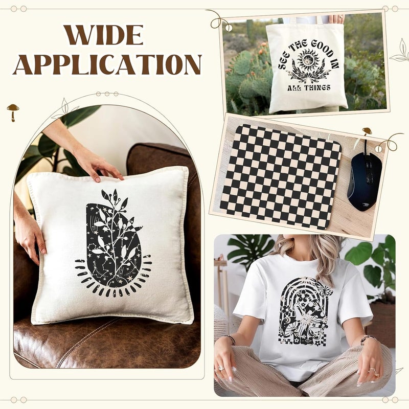HTVSTD Black and White Sublimation Transfer Ink Paper-12pcs 12"x10" Boho Style Patterned Sublimation Transfer Paper for Mugs DIY Sublimation Paper - Image 5